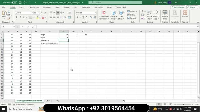 Exp19_Excel_Ch08_ML2_Reading_Scores | Excel Chapter 8 Mid-Level 2 - Reading Scores