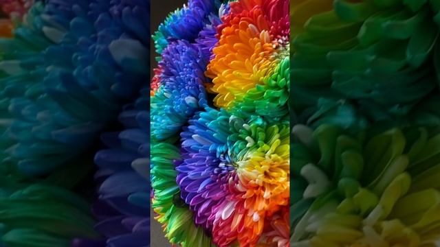 Хризантемы. Радуга Rainbow flowers