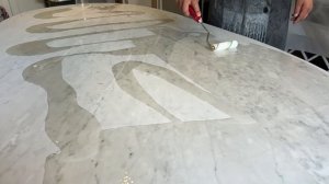 Stain and etching removal from Carrara Marble