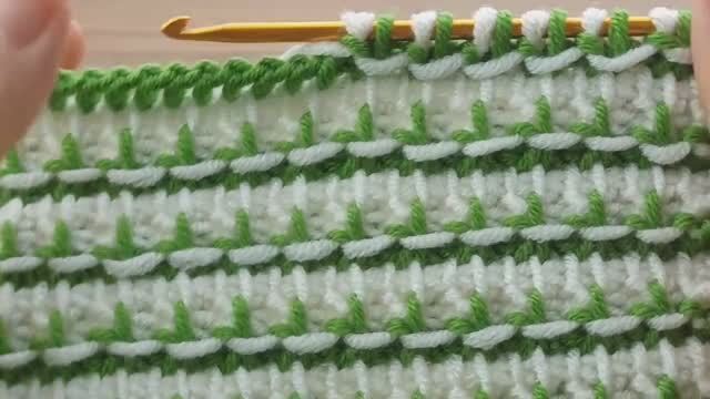 Удивительный очень простой тунисский узор вязания крючком
