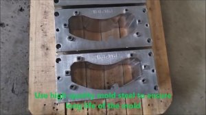 What does the small bus brake pad mold installed on the mold base look like
