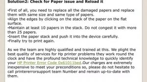 HP Printer Error 0x61011bed