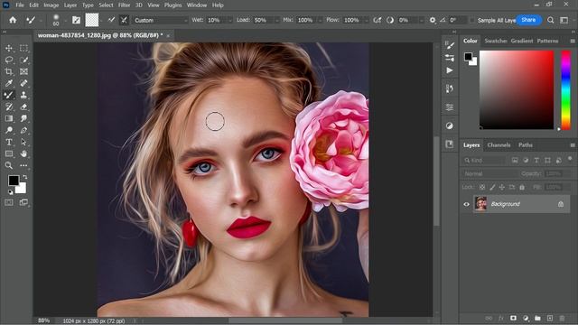 Super Easy Oil Painting Effect - Photoshop Tutorial смотреть онлайн