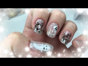 Второй вариант дизайна на ногти Хэллоуин