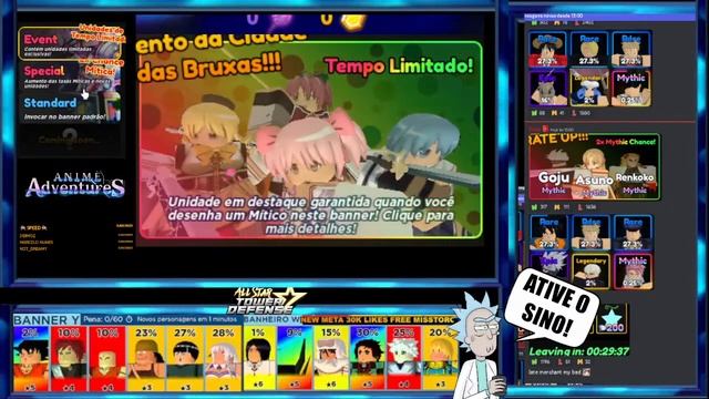 ?[LIVE] ALL STAR TOWER DEFENSE BANNER + BANNER ANIME ADVENTURES #roblox смотреть онлайн