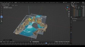 BLENDER 3.6 Как сделать локацию с водопадом без симуляции жидкости стилизованно