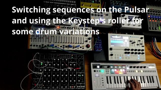 Crunchy downtempo jam with Tasty Chips GR-1, Soma Pulsar 23, Moog Matriarch, Arturia Keystep Pro