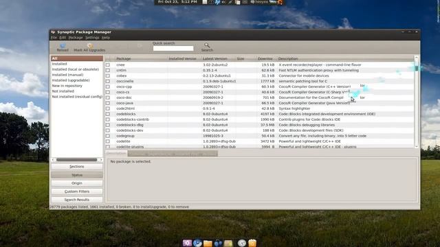 Extra Settings - Synaptic - Ubuntu 9.10 смотреть онлайн