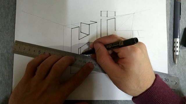 3D drawing with pencil and marker (3D рисунок карандашом и маркером) смотреть онлайн
