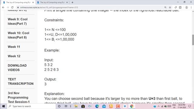 The Joy of Computing using Python||Previous Sem Programming Test Session-1 Question and Solution смотреть онлайн
