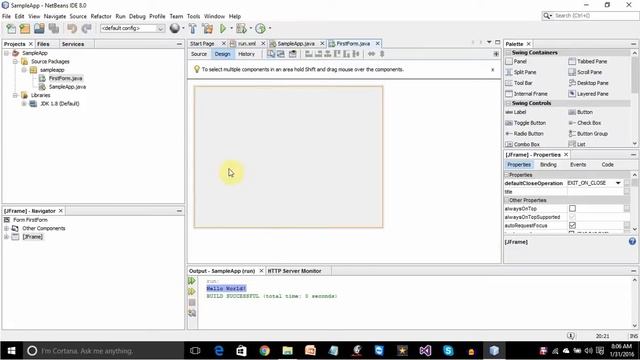 Running your first Java Swing program on NetBeans смотреть онлайн