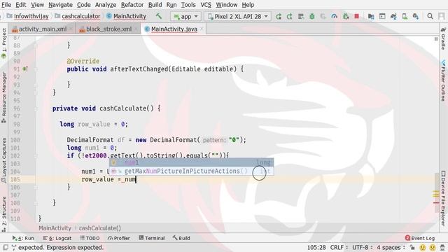 Calculator app in android studio | Cash Calculator app in android | Text Watcher Listener Part 7 смотреть онлайн