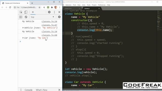 Classes, Inheritance, Static, Mixins | 17 JavaScript Tutorials - Codefreak