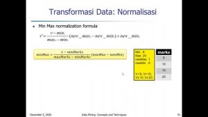 Transformasi data dengan menggunakan min-max dan Z-skor