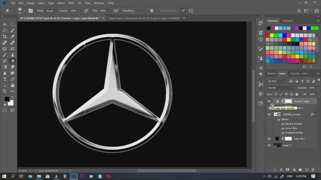 ADOBE PHOTOSHOP TUTORIAL | 3D CHROME EFFECT | Mercedes Benz Logo смотреть онлайн