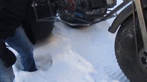 Мотовездеход Шограш 3х3. Снег, падение.