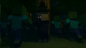 Minecraft (МУККА девочка с каре!) игроки сражаются на монстров.
