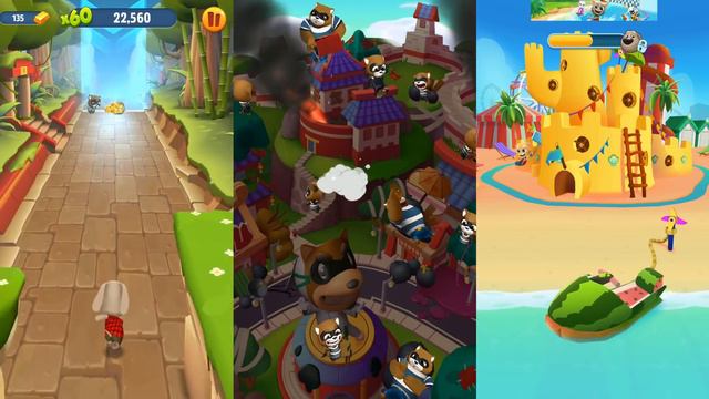 Talking Tom Gold Run - Talking Tom Hero Dash - Talking Tom Jetski 2 - Full walkthrough - Gameplay