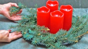 I cut branches of blue spruce, laid them out on a tray, and this is what came out!