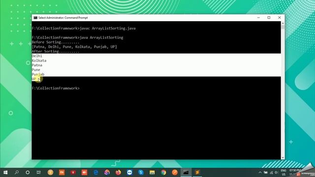 #1.6 Java Collections Framework in Hindi | ArrayList Sorting in Ascending Order