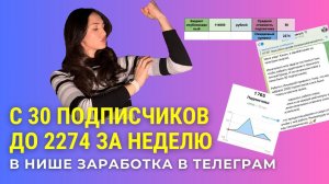 Как я вырастила блог клиента с 30 подписчиков до 2274 за неделю в нише заработка в телеграм #трафик