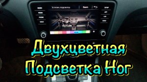 Skoda Octavia A7 Двухцветная подсветка ног.