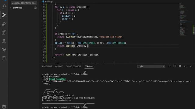 RESTful API in Golang using Echo - DELETE method