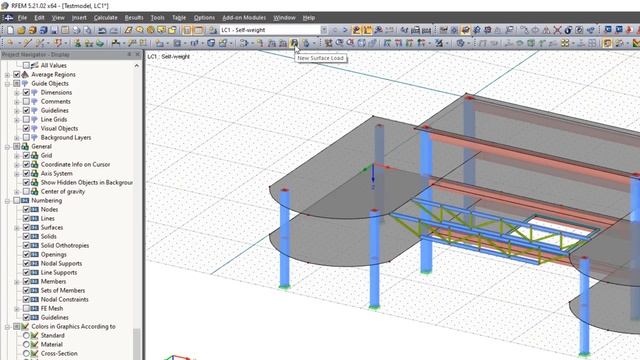 Учебное пособие RFEM 5 для начинающих | 009 Ввод модели - Загружения, сочетания нагрузок и нагрузки смотреть онлайн