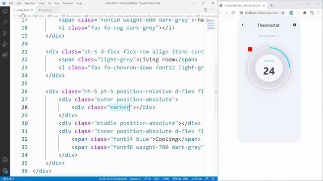 Thermo Stat App | UI Design to HTML, CSS Using Bootstrap 5 | Conic Gradient смотреть онлайн