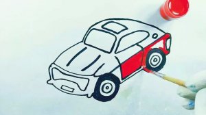 Как нарисовать СПОРТИВНУЮ МАШИНУ / мультик раскраска для детей СПОРТКАР