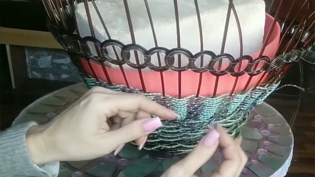 Плетение корзины ,,верёвочка из двух,, под ключ , вставляем кольца смотреть онлайн