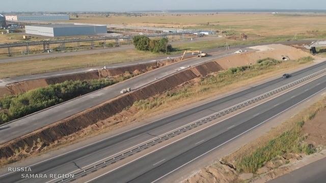 Дорожная развязка на трассе Тольятти - Ягодное / строительство / Ставропольский район / Russia