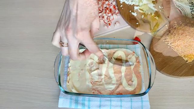 Салат "БАРХАТНЫЙ". Вкусный и простой СЛОЕНЫЙ САЛАТ с крабовыми палочками