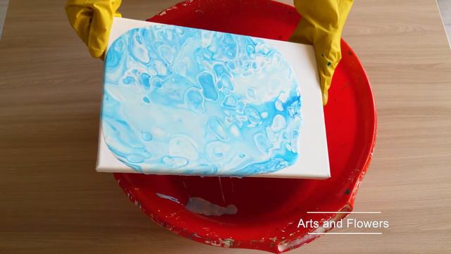 Картина акрилом для начинающих "Морская" - заливка акрилом Fluid Art | Arts and Flowers