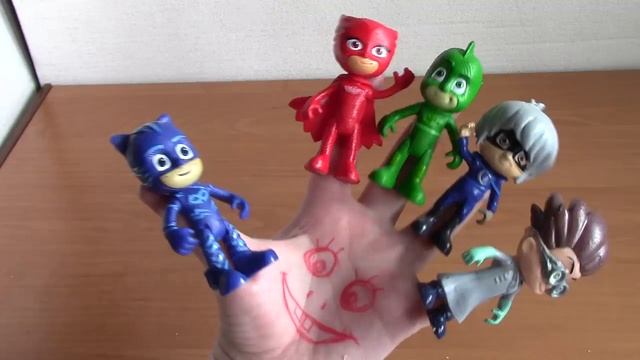 Игрушки Герои в МАСКАХ Кэтбой, Алетт, Гекко ПЕСЕНКА Семья Пальчиков PJ Masks смотреть онлайн