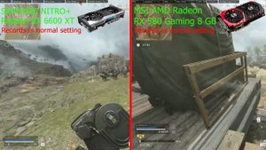 MSI AMD Radeon RX 580  8 GB |  Sapphire NITRO+ Radeon RX 6600 XT WARZONE TEST