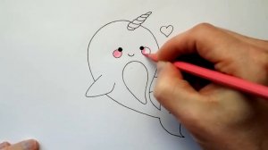 How to Draw a Cute Blue Whale of the Unicorn - Draw and Color for Kids