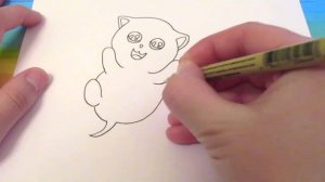 Как нарисовать КОТИКА фломастерами? Рисунки фломастерами для срисовки