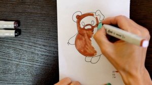 Как нарисовать "Винни пуха" карандашом и скетч маркерами | Рисунок для детей поэтапно и легко