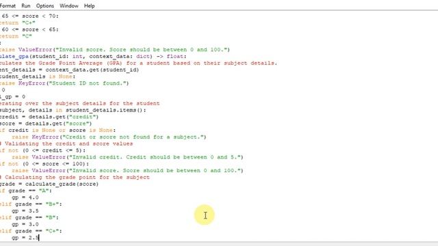 python program to calculate grade based on given score