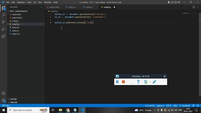 Ep73 - Random Color Palette with Javascript tutorial