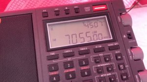 Радиолюбительский диапазон 40 метров, частота 7055 кГц, LSB - беседа радиолюбителей.