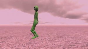 Зеленый человек танцует