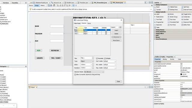 TP2 Promotion3 - Interface graphique Swing - JTable, JButton, JTextField, JLabel смотреть онлайн