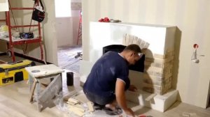 Монтаж камина из Гипсокартона!