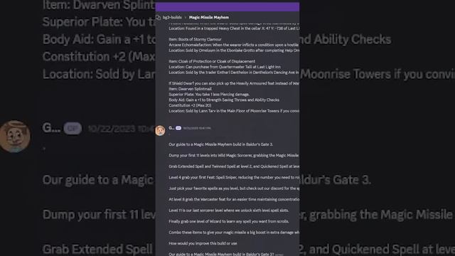 a MAGIC MISSILE MAYHEM build for Baldur's Gate 3 in 1 min - Sorcerer/Wizard #baldursgate3 #bg3 #dnd