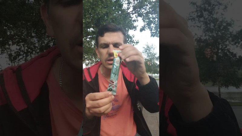 Дегустирую десерт для детей ФрутоНяня Фруктовые кусочки Осьминожки из яблок и малины #shorts