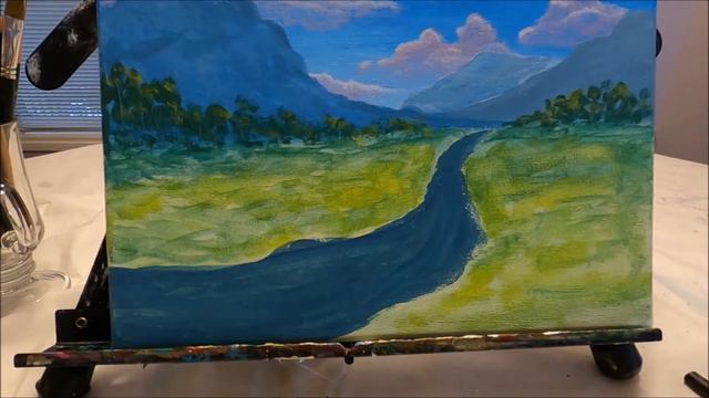 Step-by-step Mountainside painting with Paulina Art