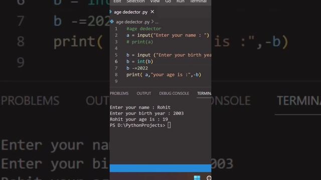 calculate age by using Python #python || #code || #2022