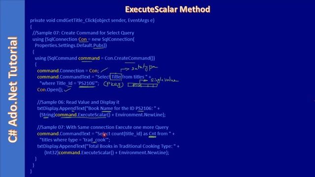 SqlCommand | Part 4 - ExecuteScalar Example | Ado Net Tutorial #010